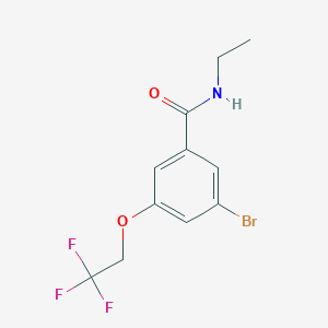 molecular formula C11H11BrF3NO2 B8158676 3-Bromo-N-ethyl-5-(2,2,2-trifluoroethoxy)benzamide 