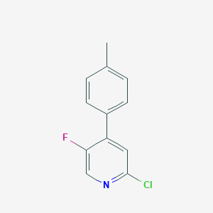 molecular formula C12H9ClFN B8158693 2-Chloro-5-fluoro-4-(p-tolyl)pyridine 