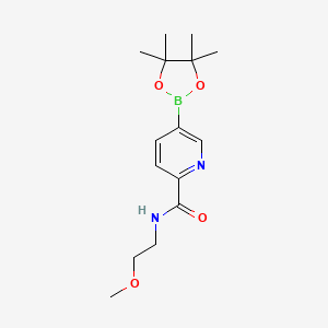 molecular formula C15H23BN2O4 B8158714 N-(2-Methoxyethyl)-5-(4,4,5,5-tetramethyl-1,3,2-dioxaborolan-2-yl)picolinamide 