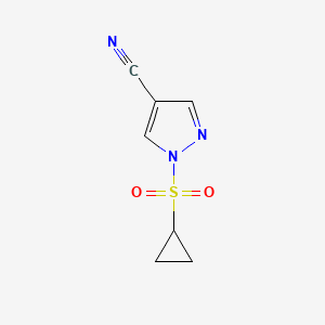 molecular formula C7H7N3O2S B8158784 1-(Cyclopropylsulfonyl)-1H-pyrazole-4-carbonitrile 