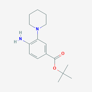 molecular formula C16H24N2O2 B8158812 4-Amino-3-piperidin-1-yl-benzoic acid tert-butyl ester 