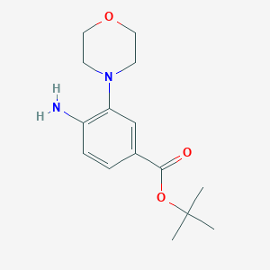 molecular formula C15H22N2O3 B8158813 4-Amino-3-morpholin-4-yl-benzoic acid tert-butyl ester 