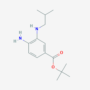 molecular formula C15H24N2O2 B8158833 4-Amino-3-isobutylaminobenzoic acid tert-butyl ester 