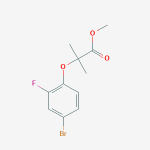 molecular formula C11H12BrFO3 B8158855 2-(4-Bromo-2-fluoro-phenoxy)-2-methyl-propionic acid methyl ester 