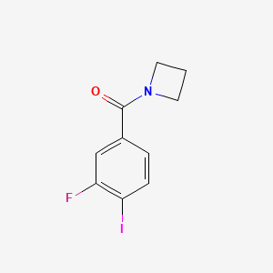 molecular formula C10H9FINO B8158940 Azetidin-1-yl(3-fluoro-4-iodophenyl)methanone 