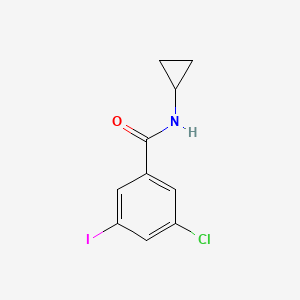 molecular formula C10H9ClINO B8158955 3-Chloro-N-cyclopropyl-5-iodobenzamide 