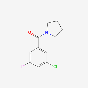 molecular formula C11H11ClINO B8158983 (3-Chloro-5-iodophenyl)(pyrrolidin-1-yl)methanone 