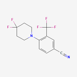 molecular formula C13H11F5N2 B8159023 4-(4,4-Difluoropiperidin-1-yl)-3-(trifluoromethyl)benzonitrile 