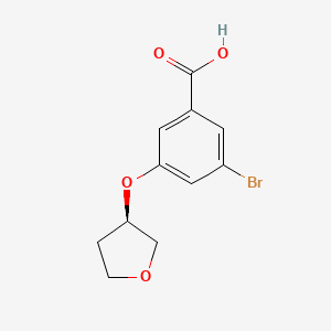 molecular formula C11H11BrO4 B8159053 (R)-3-bromo-5-((tetrahydrofuran-3-yl)oxy)benzoic acid 