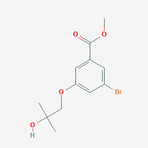 molecular formula C12H15BrO4 B8159055 Methyl 3-bromo-5-(2-hydroxy-2-methylpropoxy)benzoate 