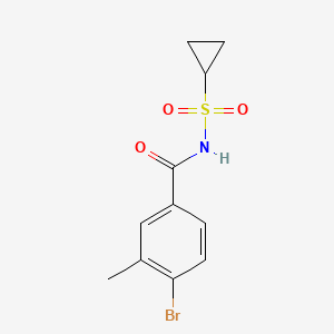 molecular formula C11H12BrNO3S B8159114 4-Bromo-N-(cyclopropylsulfonyl)-3-methylbenzamide 