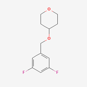 molecular formula C12H14F2O2 B8159118 4-((3,5-difluorobenzyl)oxy)tetrahydro-2H-pyran 