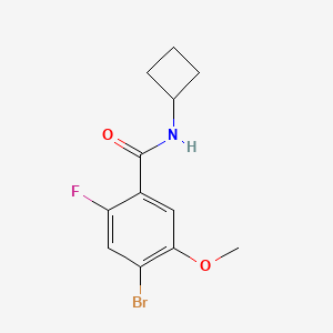 molecular formula C12H13BrFNO2 B8159176 4-Bromo-N-cyclobutyl-2-fluoro-5-methoxybenzamide 