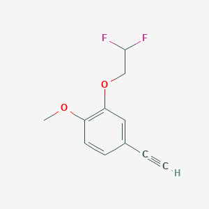 molecular formula C11H10F2O2 B8159183 2-(2,2-Difluoroethoxy)-4-ethynyl-1-methoxybenzene 