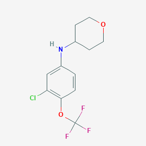 molecular formula C12H13ClF3NO2 B8159249 N-(3-Chloro-4-(trifluoromethoxy)phenyl)tetrahydro-2H-pyran-4-amine 