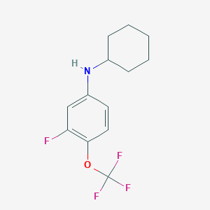 molecular formula C13H15F4NO B8159258 N-cyclohexyl-3-fluoro-4-(trifluoromethoxy)aniline 