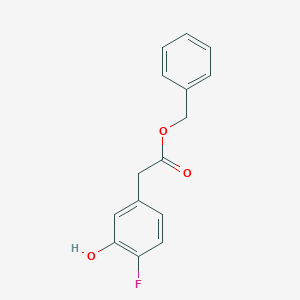 molecular formula C15H13FO3 B8159270 Benzyl 2-(4-fluoro-3-hydroxyphenyl)acetate 