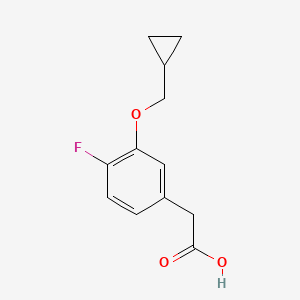 molecular formula C12H13FO3 B8159286 2-(3-(Cyclopropylmethoxy)-4-fluorophenyl)acetic acid 
