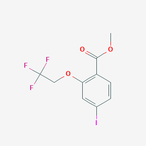 molecular formula C10H8F3IO3 B8159311 Methyl 4-iodo-2-(2,2,2-trifluoroethoxy)benzoate 
