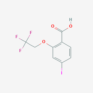 molecular formula C9H6F3IO3 B8159318 4-Iodo-2-(2,2,2-trifluoroethoxy)benzoic acid 