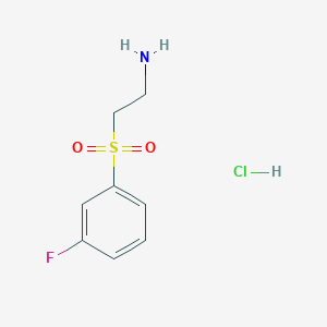molecular formula C8H11ClFNO2S B8159328 2-(3-Fluorobenzenesulfonyl)-ethylamine hydrochloride 