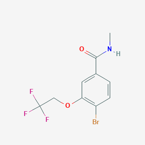 molecular formula C10H9BrF3NO2 B8159344 4-Bromo-N-methyl-3-(2,2,2-trifluoroethoxy)benzamide 