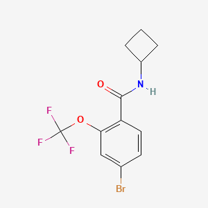 molecular formula C12H11BrF3NO2 B8159386 4-Bromo-N-cyclobutyl-2-(trifluoromethoxy)benzamide 
