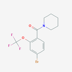 molecular formula C13H13BrF3NO2 B8159399 (4-Bromo-2-(trifluoromethoxy)phenyl)(piperidin-1-yl)methanone 