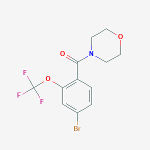 molecular formula C12H11BrF3NO3 B8159407 (4-Bromo-2-(trifluoromethoxy)phenyl)(morpholino)methanone 