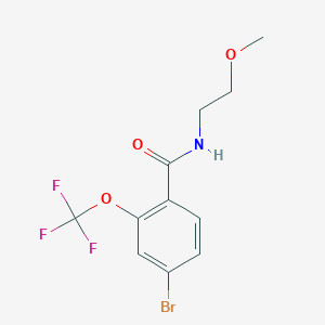 molecular formula C11H11BrF3NO3 B8159413 4-Bromo-N-(2-methoxyethyl)-2-(trifluoromethoxy)benzamide 