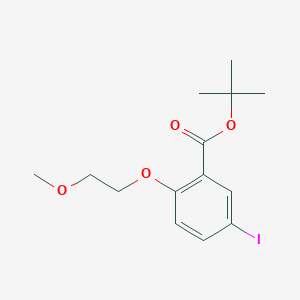 molecular formula C14H19IO4 B8159436 tert-Butyl 5-iodo-2-(2-methoxyethoxy)benzoate 