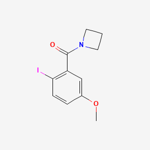 molecular formula C11H12INO2 B8159465 Azetidin-1-yl(2-iodo-5-methoxyphenyl)methanone 