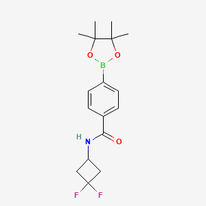 molecular formula C17H22BF2NO3 B8159482 N-(3,3-Difluoro-cyclobutyl)-4-(4,4,5,5-tetramethyl-[1,3,2]dioxaborolan-2-yl)-benzamide 