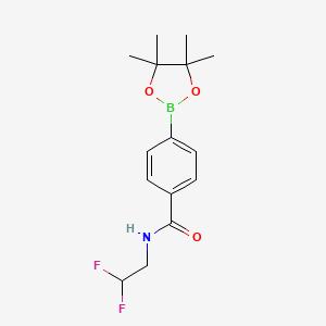 molecular formula C15H20BF2NO3 B8159502 N-(2,2-Difluoroethyl)-4-(4,4,5,5-tetramethyl-1,3,2-dioxaborolan-2-yl)benzamide 