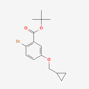 molecular formula C15H19BrO3 B8159536 tert-Butyl 2-bromo-5-(cyclopropylmethoxy)benzoate 