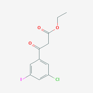 molecular formula C11H10ClIO3 B8159559 Ethyl 3-(3-chloro-5-iodophenyl)-3-oxopropanoate 