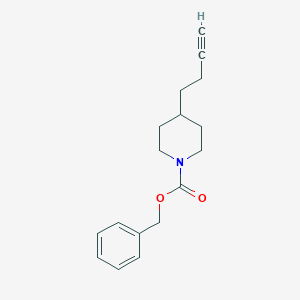 molecular formula C17H21NO2 B8159569 Benzyl 4-(but-3-yn-1-yl)piperidine-1-carboxylate 