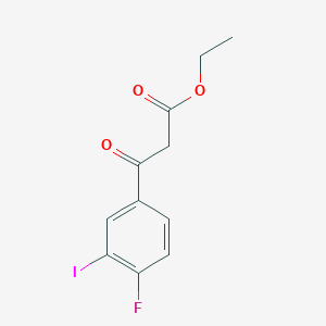 molecular formula C11H10FIO3 B8159577 Ethyl 3-(4-fluoro-3-iodophenyl)-3-oxopropanoate 