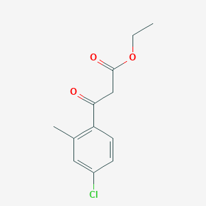 molecular formula C12H13ClO3 B8159583 Ethyl 3-(4-chloro-2-methylphenyl)-3-oxopropanoate 