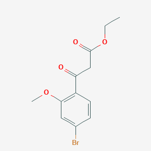 molecular formula C12H13BrO4 B8159588 3-(4-Bromo-2-methoxy-phenyl)-3-oxo-propionic acid ethyl ester 