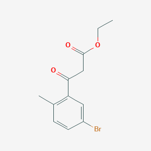 molecular formula C12H13BrO3 B8159595 Ethyl 3-(5-bromo-2-methylphenyl)-3-oxopropanoate 