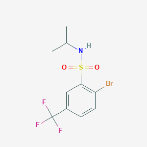 molecular formula C10H11BrF3NO2S B8159620 2-Bromo-N-isopropyl-5-(trifluoromethyl)benzenesulfonamide 