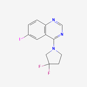 molecular formula C12H10F2IN3 B8159641 4-(3,3-Difluoropyrrolidin-1-yl)-6-iodoquinazoline 