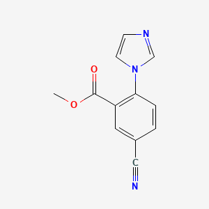 molecular formula C12H9N3O2 B8159648 methyl 5-cyano-2-(1H-imidazol-1-yl)benzoate 