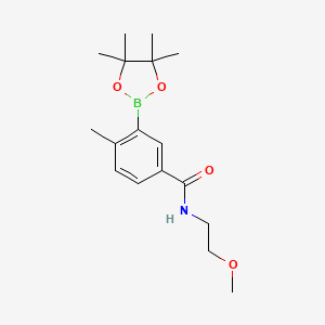molecular formula C17H26BNO4 B8159660 N-(2-Methoxyethyl)-4-methyl-3-(4,4,5,5-tetramethyl-1,3,2-dioxaborolan-2-yl)benzamide 