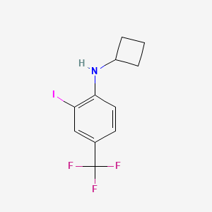 molecular formula C11H11F3IN B8159678 N-Cyclobutyl-2-iodo-4-(trifluoromethyl)aniline 