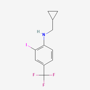 molecular formula C11H11F3IN B8159681 N-(Cyclopropylmethyl)-2-iodo-4-(trifluoromethyl)aniline 