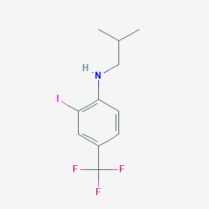 molecular formula C11H13F3IN B8159682 2-Iodo-N-isobutyl-4-(trifluoromethyl)aniline 