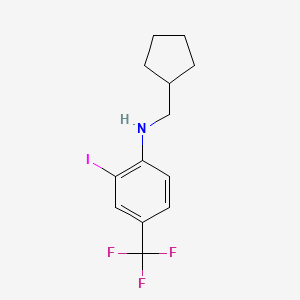 molecular formula C13H15F3IN B8159696 N-(Cyclopentylmethyl)-2-iodo-4-(trifluoromethyl)aniline 