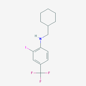 molecular formula C14H17F3IN B8159698 N-(Cyclohexylmethyl)-2-iodo-4-(trifluoromethyl)aniline 